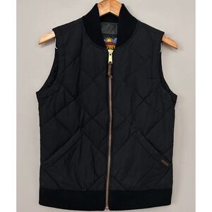 Eddie Bauer 1936 Skyliner Down Vest Womens Small Black Quilted Full Zip Outdoor